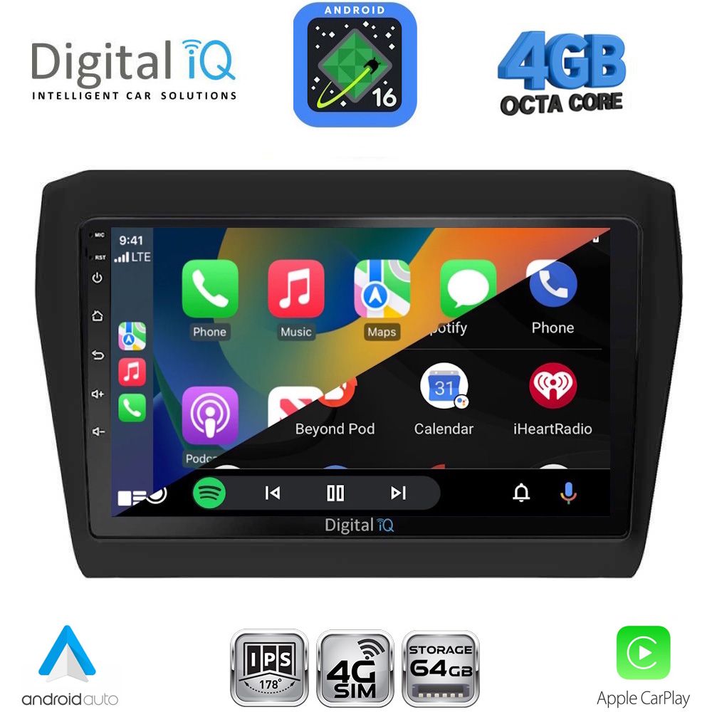 DIGITAL IQ RTG 6686_CPA (9inc) MULTIMEDIA TABLET for SUZUKI SWIFT mod. 2017-2023 DIGITAL IQ RTG 6686_CPA (9inc) MULTIMEDIA TABLET for SUZUKI SWIFT mod. 2017-2023
