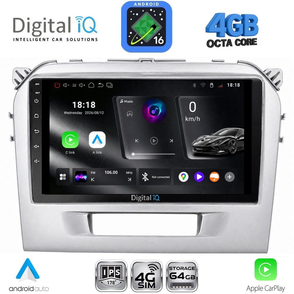 DIGITAL IQ RTG 6697SL_CPA (9inc) MULTIMEDIA TABLET for SUZUKI VITARA mod. 2016-2022 (SILVER) DIGITAL IQ RTG 6697SL_CPA (9inc) MULTIMEDIA TABLET for SUZUKI VITARA mod. 2016-2022 (SILVER)