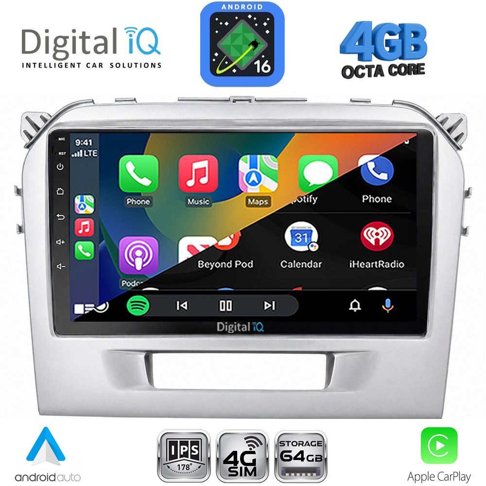 DIGITAL IQ RTG 6697SL_CPA (9inc) MULTIMEDIA TABLET for SUZUKI VITARA mod. 2016-2022 (SILVER) DIGITAL IQ RTG 6697SL_CPA (9inc) MULTIMEDIA TABLET for SUZUKI VITARA mod. 2016-2022 (SILVER)