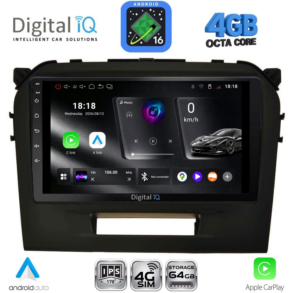DIGITAL IQ RTG 6697BL_CPA (9inc) MULTIMEDIA TABLET for SUZUKI VITARA mod. 2016-2022 (BLACK) DIGITAL IQ RTG 6697BL_CPA (9inc) MULTIMEDIA TABLET for SUZUKI VITARA mod. 2016-2022 (BLACK)
