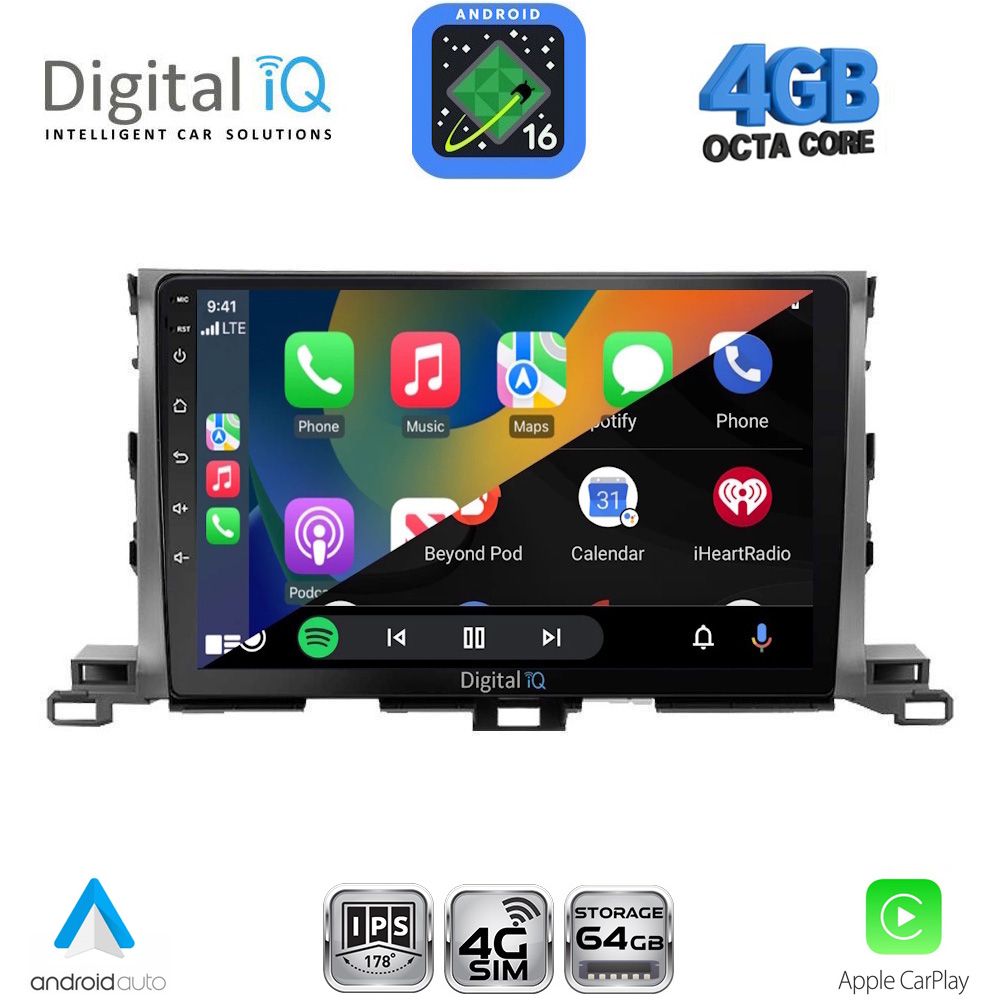 DIGITAL IQ RTG 6700_CPA (10inc) MULTIMEDIA TABLET for TOYOTA HIGHLANDER mod. 2014-2019 DIGITAL IQ RTG 6700_CPA (10inc) MULTIMEDIA TABLET for TOYOTA HIGHLANDER mod. 2014-2019
