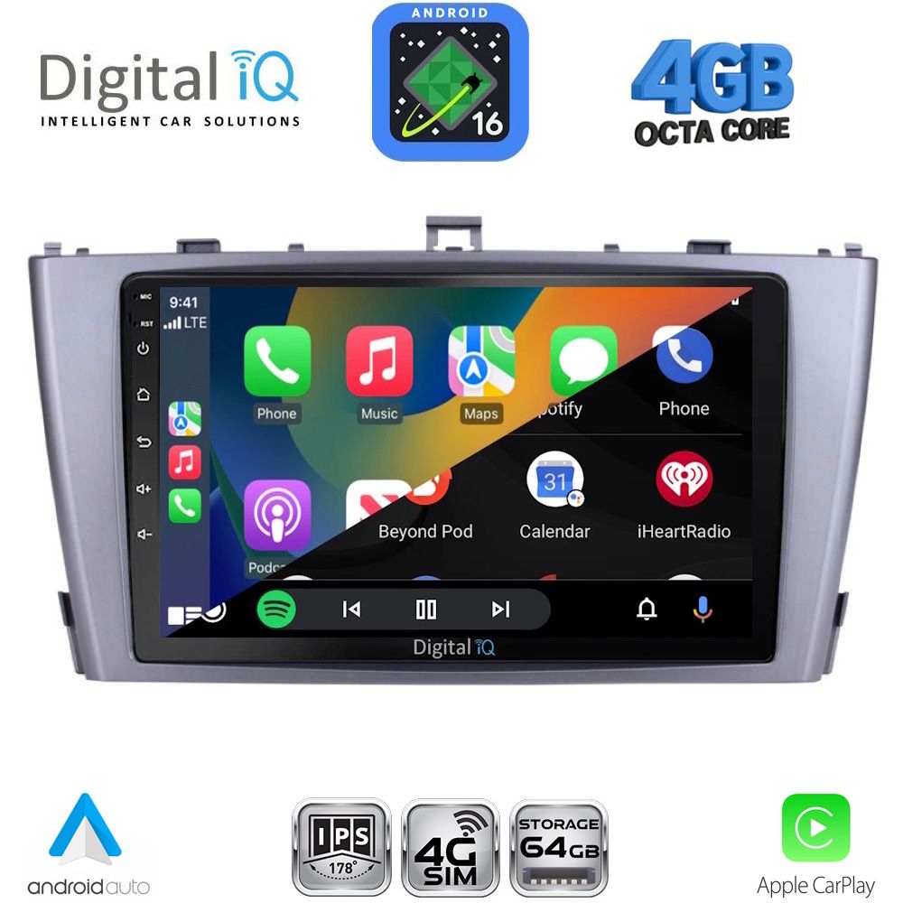 DIGITAL IQ RTG 6705SL_CPA (9inc) MULTIMEDIA TABLET for TOYOTA AVENSIS (T27) mod. 2009-2015 (SILVER) DIGITAL IQ RTG 6705SL_CPA (9inc) MULTIMEDIA TABLET for TOYOTA AVENSIS (T27) mod. 2009-2015 (SILVER)