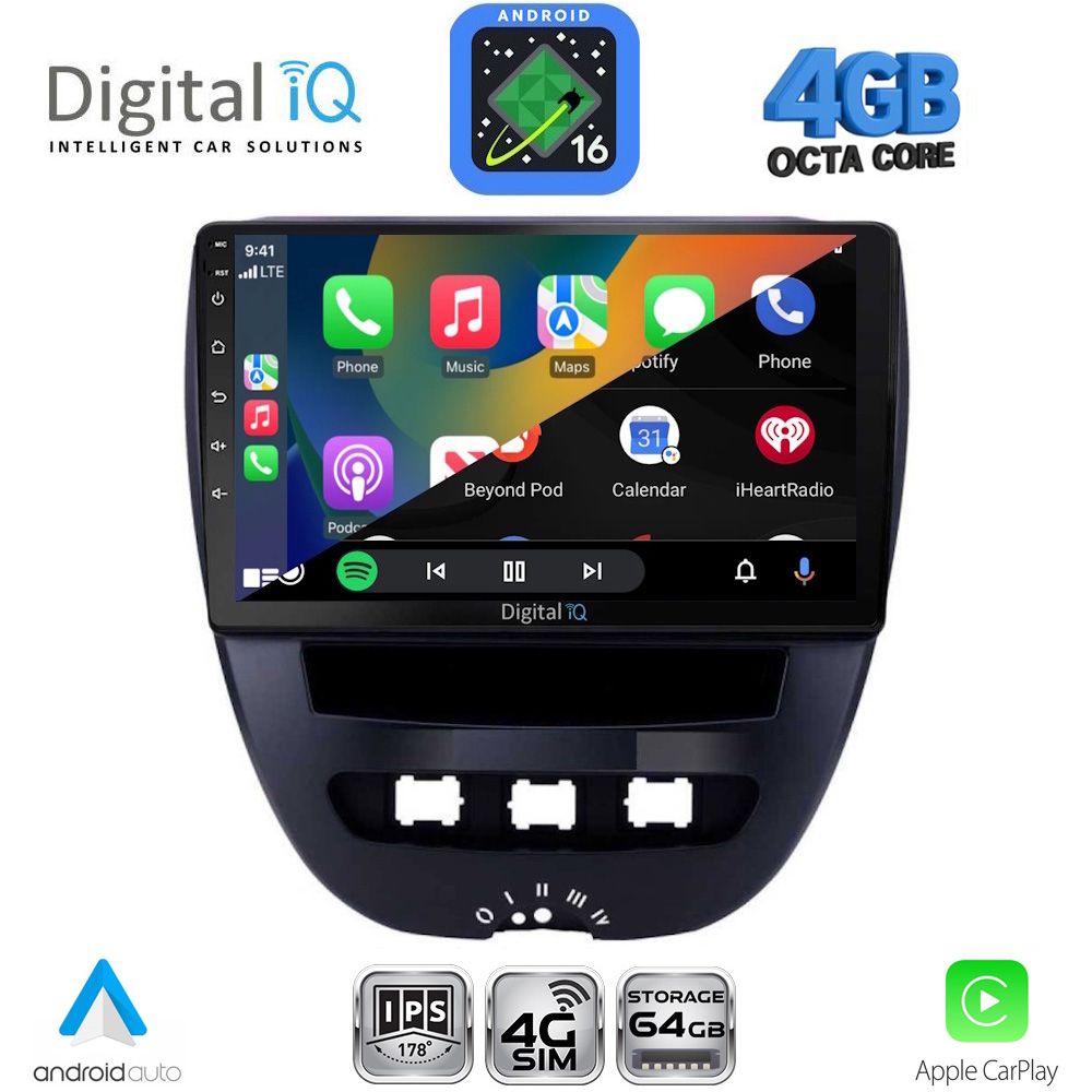 DIGITAL IQ RTG 6707_CPA (10inc) MULTIMEDIA TABLET for CITROEN C1-PEUGEOT 107-TOYOTA AYGO mod. 2005-2014 DIGITAL IQ RTG 6707_CPA (10inc) MULTIMEDIA TABLET for CITROEN C1-PEUGEOT 107-TOYOTA AYGO mod. 2005-2014