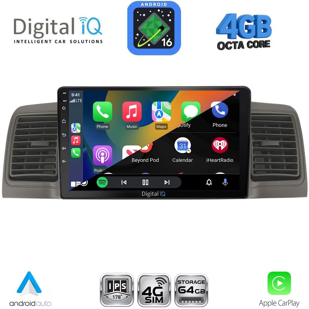 DIGITAL IQ RTG 6712GR_CPA (9inc) MULTIMEDIA TABLET for TOYOTA COROLLA mod. 2001-2006 (GREY) DIGITAL IQ RTG 6712GR_CPA (9inc) MULTIMEDIA TABLET for TOYOTA COROLLA mod. 2001-2006 (GREY)