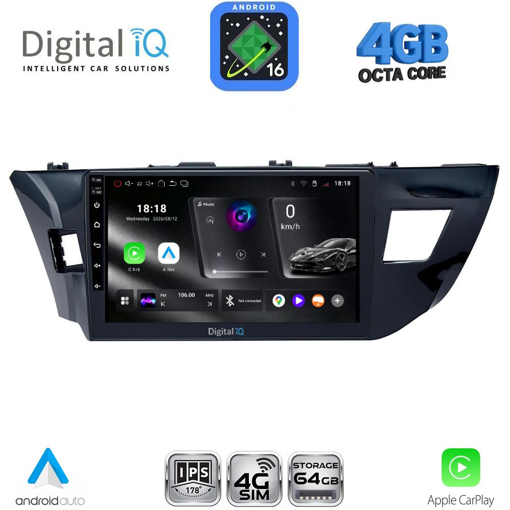 DIGITAL IQ RTG 6714MD_CPA (10inc) MULTIMEDIA TABLET for TOYOTA COROLLA mod. 2013-2016 DIGITAL IQ RTG 6714MD_CPA (10inc) MULTIMEDIA TABLET for TOYOTA COROLLA mod. 2013-2016