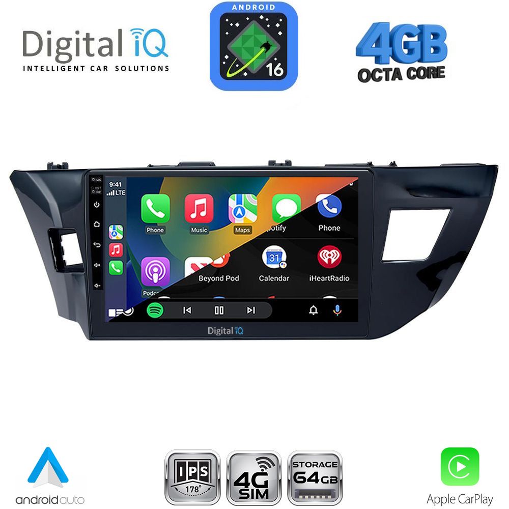 DIGITAL IQ RTG 6714MD_CPA (10inc) MULTIMEDIA TABLET for TOYOTA COROLLA mod. 2013-2016 DIGITAL IQ RTG 6714MD_CPA (10inc) MULTIMEDIA TABLET for TOYOTA COROLLA mod. 2013-2016