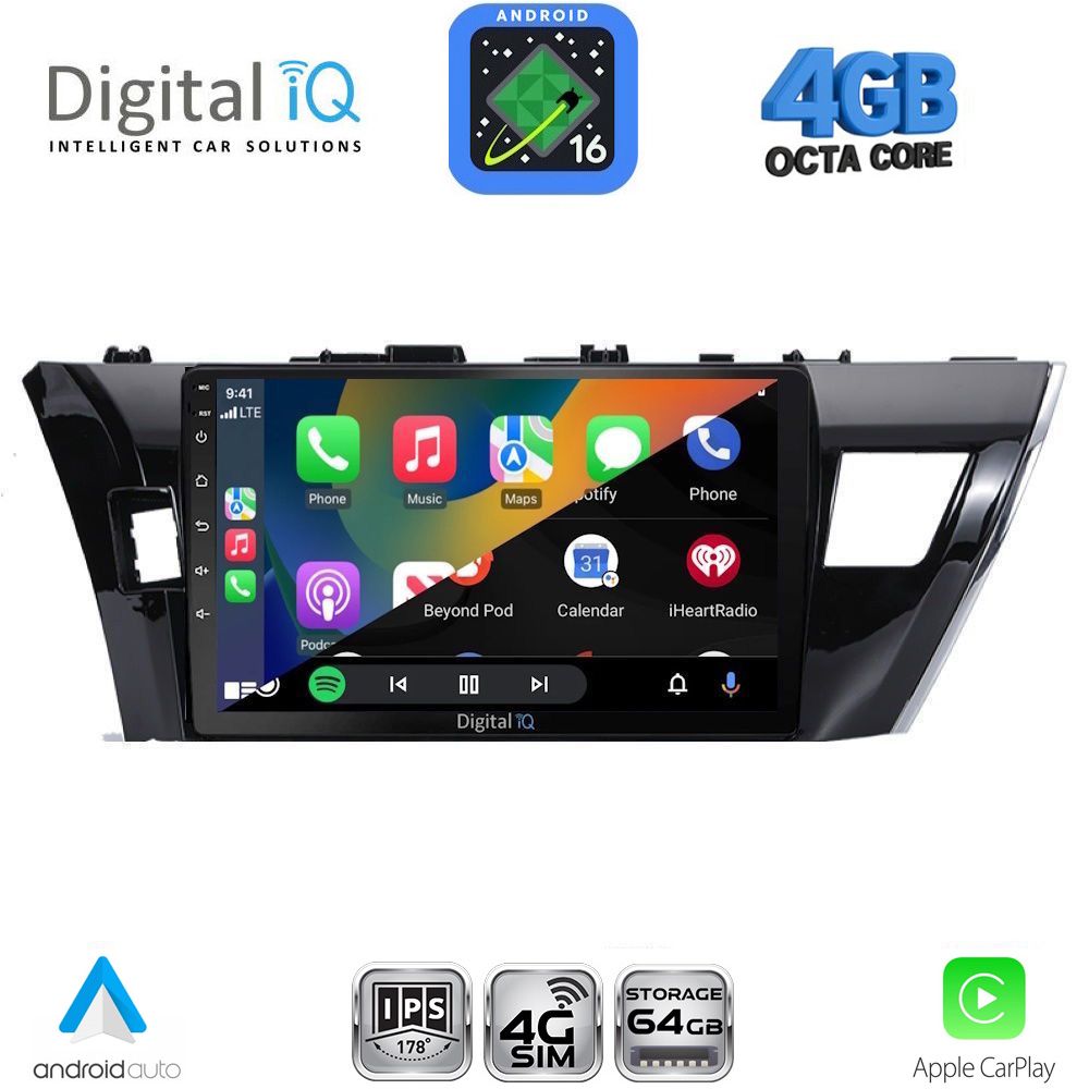 DIGITAL IQ RTG 6714SM_CPA (10inc) MULTIMEDIA TABLET for TOYOTA COROLLA mod. 2013-2016 DIGITAL IQ RTG 6714SM_CPA (10inc) MULTIMEDIA TABLET for TOYOTA COROLLA mod. 2013-2016