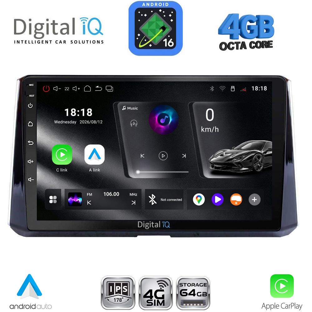 DIGITAL IQ RTG 6716_CPA (10inc) MULTIMEDIA TABLET for TOYOTA COROLLA mod. 2019-2026 DIGITAL IQ RTG 6716_CPA (10inc) MULTIMEDIA TABLET for TOYOTA COROLLA mod. 2019-2026