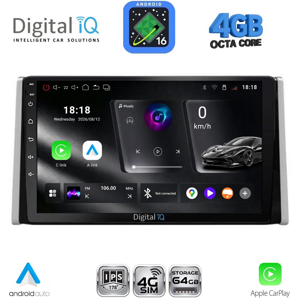 DIGITAL IQ RTG 6734_CPA (10inc) MULTIMEDIA TABLET for TOYOTA RAV 4 mod. 2019-2025 DIGITAL IQ RTG 6734_CPA (10inc) MULTIMEDIA TABLET for TOYOTA RAV 4 mod. 2019-2025