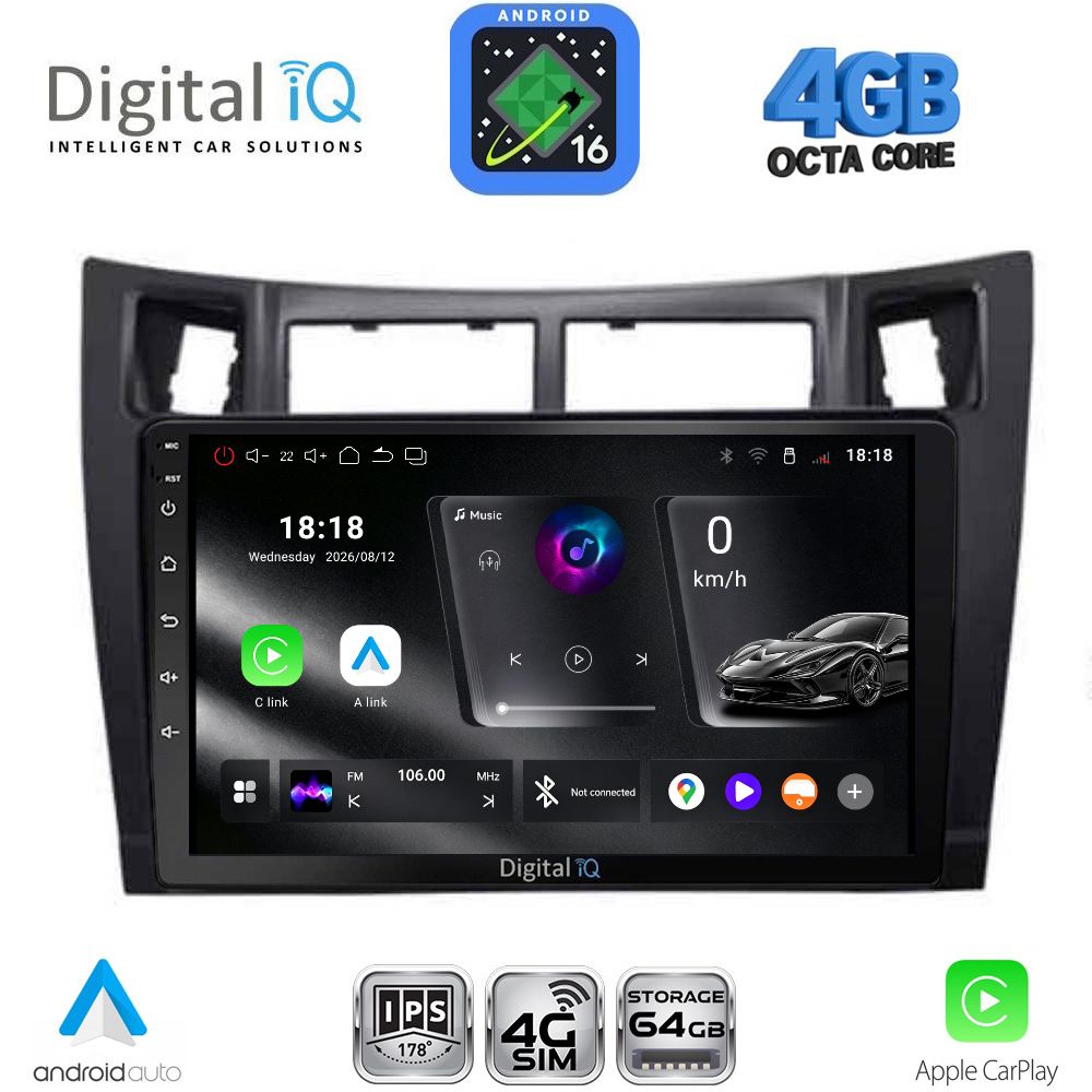 DIGITAL IQ RTG 6736BL_CPA (9inc) MULTIMEDIA TABLET for TOYOTA YARIS mod. 2006-2011 (BLACK) DIGITAL IQ RTG 6736BL_CPA (9inc) MULTIMEDIA TABLET for TOYOTA YARIS mod. 2006-2011 (BLACK)