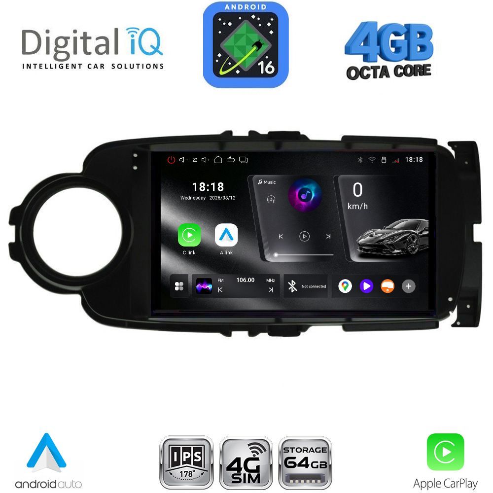 DIGITAL IQ RTG 6737BL_CPA (9inc) MULTIMEDIA TABLET for TOYOTA YARIS mod. 2011-2015 (BLACK) DIGITAL IQ RTG 6737BL_CPA (9inc) MULTIMEDIA TABLET for TOYOTA YARIS mod. 2011-2015 (BLACK)