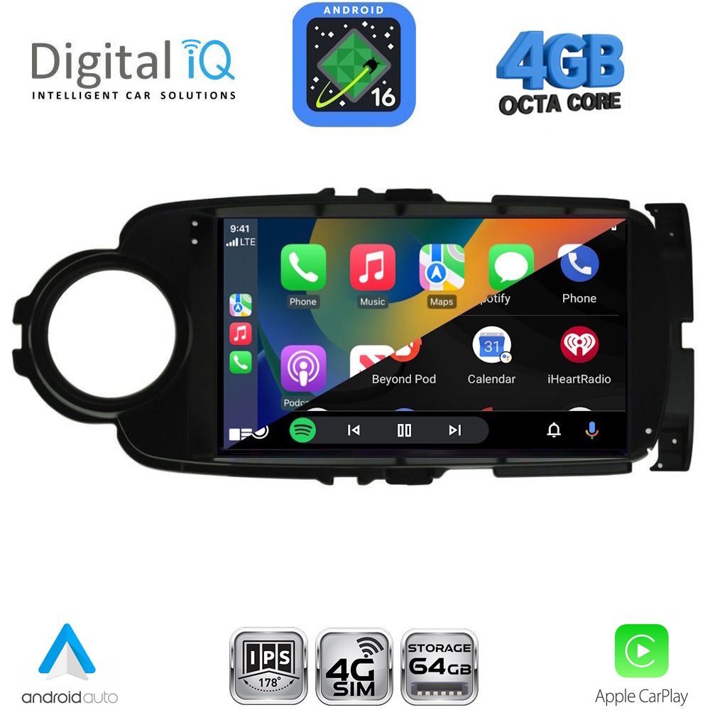 DIGITAL IQ RTG 6737BL_CPA (9inc) MULTIMEDIA TABLET for TOYOTA YARIS mod. 2011-2015 (BLACK) DIGITAL IQ RTG 6737BL_CPA (9inc) MULTIMEDIA TABLET for TOYOTA YARIS mod. 2011-2015 (BLACK)