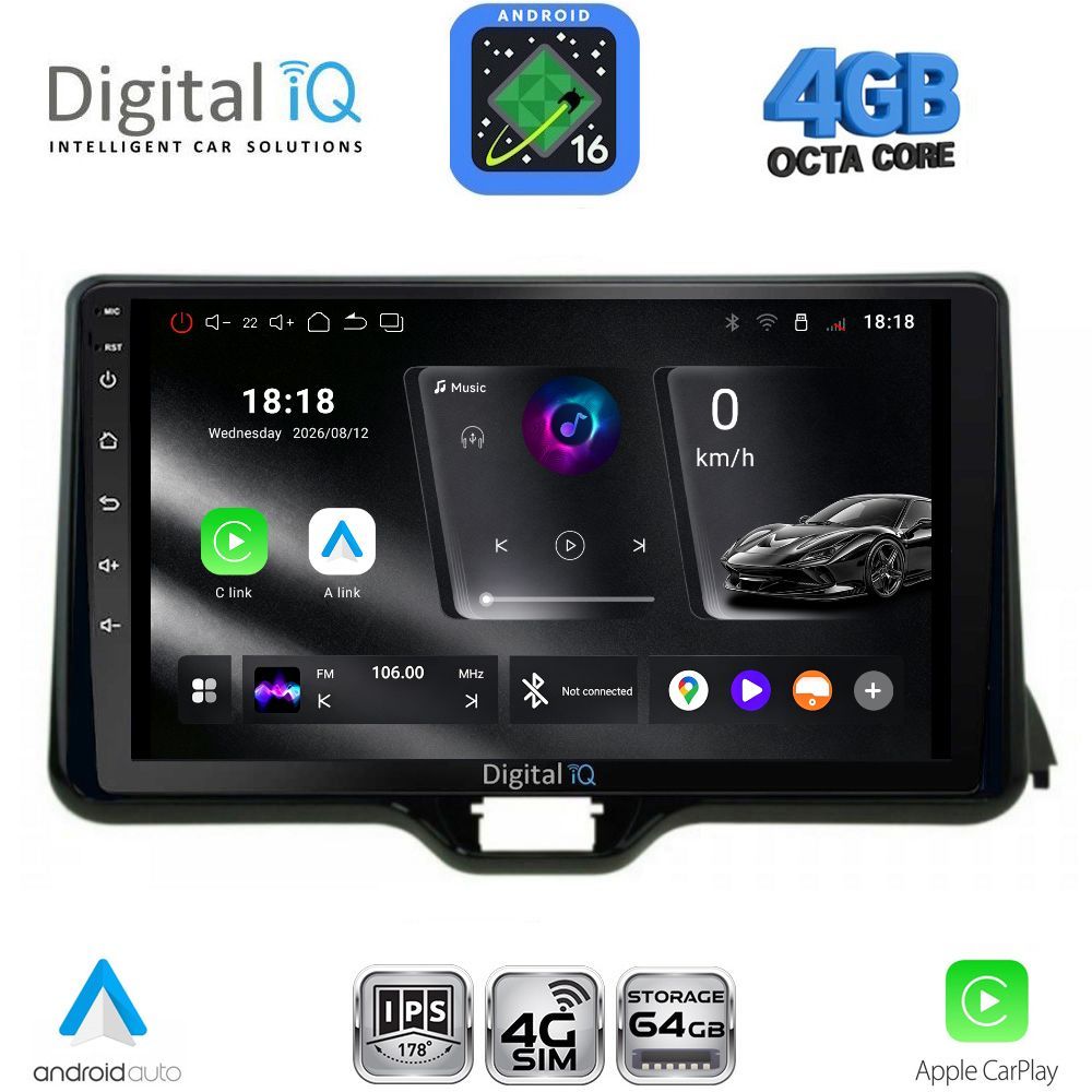 DIGITAL IQ RTG 6738_CPA (10inc) MULTIMEDIA TABLET for TOYOTA YARIS mod. 2020-2026 - MAZDA 2 mod. 2023-2026 DIGITAL IQ RTG 6738_CPA (10inc) MULTIMEDIA TABLET for TOYOTA YARIS mod. 2020-2026 - MAZDA 2 mod. 2023-2026