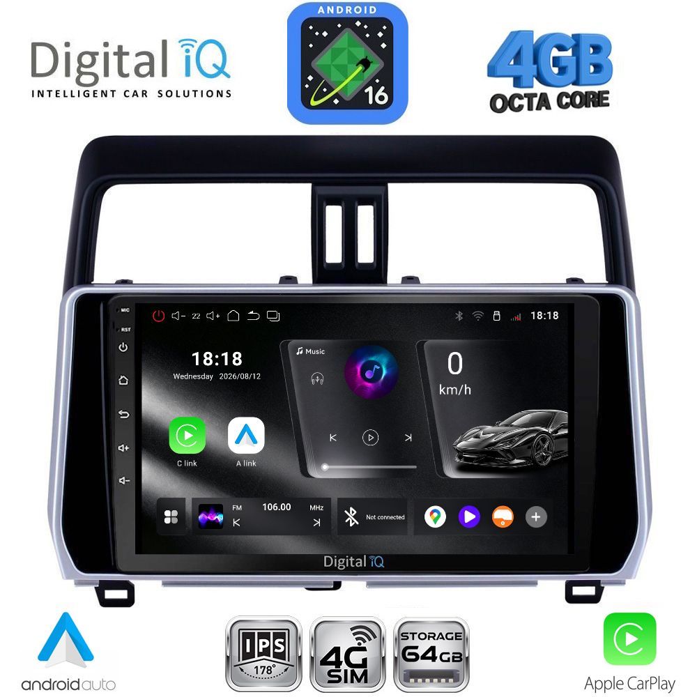 DIGITAL IQ RTG 6739_CPA (10inc) MULTIMEDIA TABLET for TOYOTA LAND CRUISER - PRADO mod. 2019-2023 DIGITAL IQ RTG 6739_CPA (10inc) MULTIMEDIA TABLET for TOYOTA LAND CRUISER - PRADO mod. 2019-2023