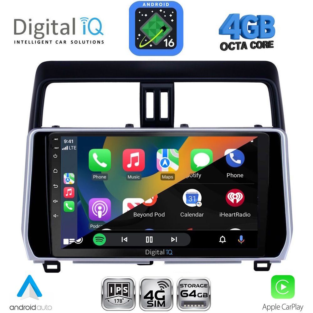 DIGITAL IQ RTG 6739_CPA (10inc) MULTIMEDIA TABLET for TOYOTA LAND CRUISER - PRADO mod. 2019-2023 DIGITAL IQ RTG 6739_CPA (10inc) MULTIMEDIA TABLET for TOYOTA LAND CRUISER - PRADO mod. 2019-2023