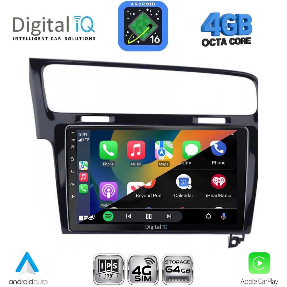 DIGITAL IQ RTG 6747BL_CPA (10inc) MULTIMEDIA TABLET for VW GOLF 7 mod. 2013-2020 DIGITAL IQ RTG 6747BL_CPA (10inc) MULTIMEDIA TABLET for VW GOLF 7 mod. 2013-2020