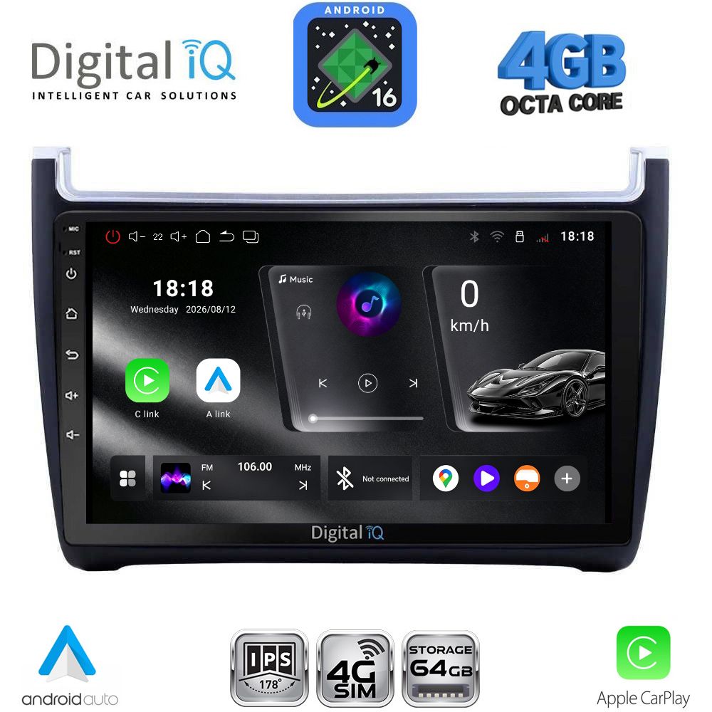 DIGITAL IQ RTG 6757_CPA (9inc) MULTIMEDIA TABLET for VW POLO mod. 2014-2017 DIGITAL IQ RTG 6757_CPA (9inc) MULTIMEDIA TABLET for VW POLO mod. 2014-2017