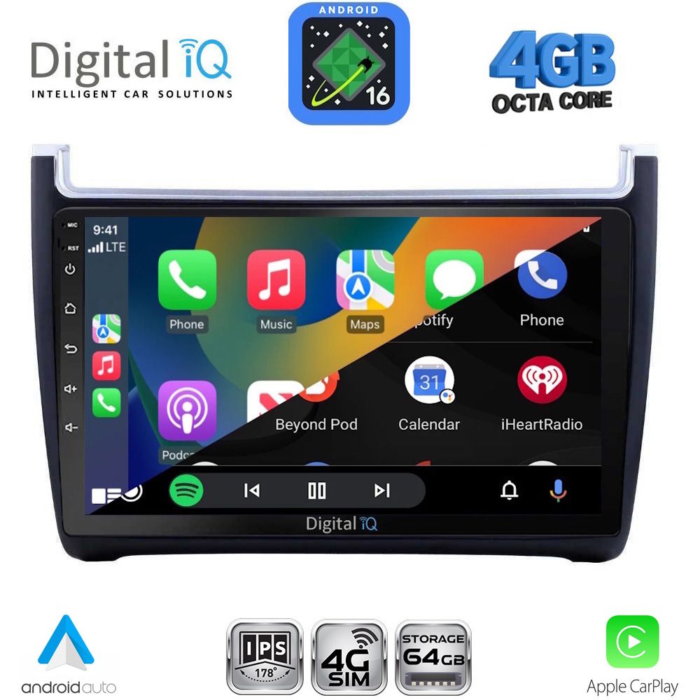 DIGITAL IQ RTG 6757_CPA (9inc) MULTIMEDIA TABLET for VW POLO mod. 2014-2017 DIGITAL IQ RTG 6757_CPA (9inc) MULTIMEDIA TABLET for VW POLO mod. 2014-2017