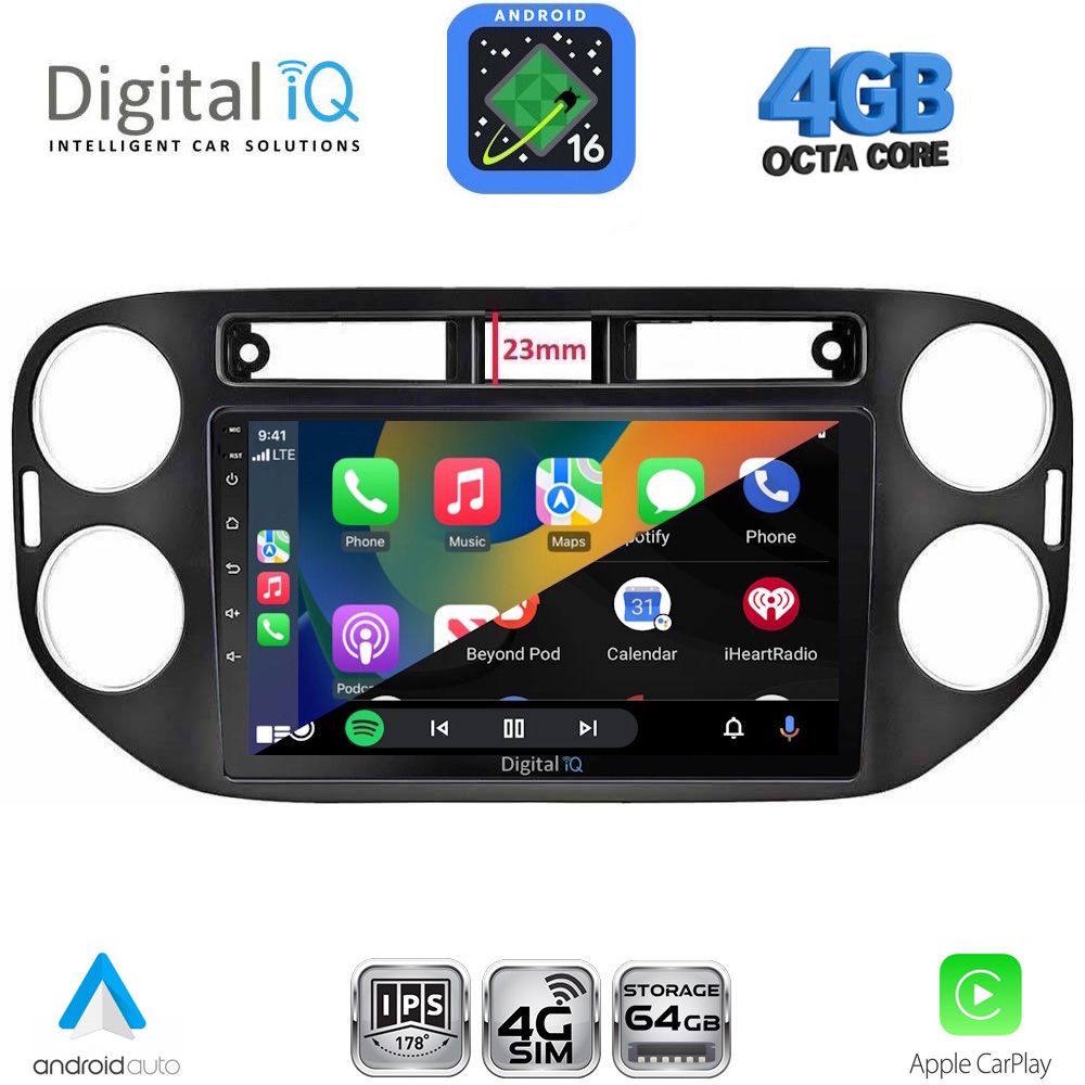 DIGITAL IQ RTG 6760BL_CPA (9inc) MULTIMEDIA TABLET for VW TIGUAN mod. 2011-2016 (BLACK) DIGITAL IQ RTG 6760BL_CPA (9inc) MULTIMEDIA TABLET for VW TIGUAN mod. 2011-2016 (BLACK)