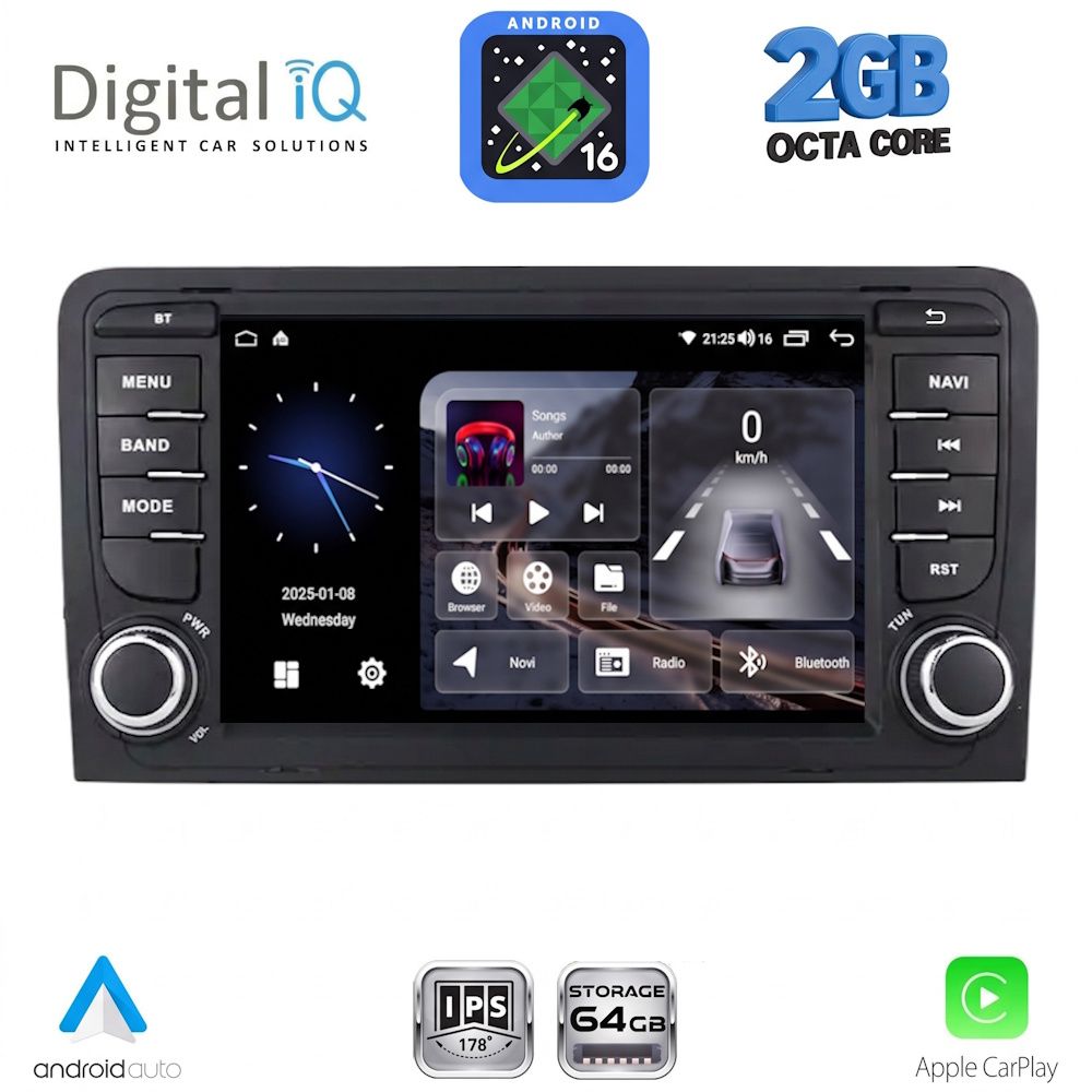 DIGITAL IQ BLE 349_CPA (7" DECK) MULTIMEDIA SYSTEM for AUDI A3 mod. 2003-2012 DIGITAL IQ BLE 349_CPA (7" DECK) MULTIMEDIA SYSTEM for AUDI A3 mod. 2003-2012