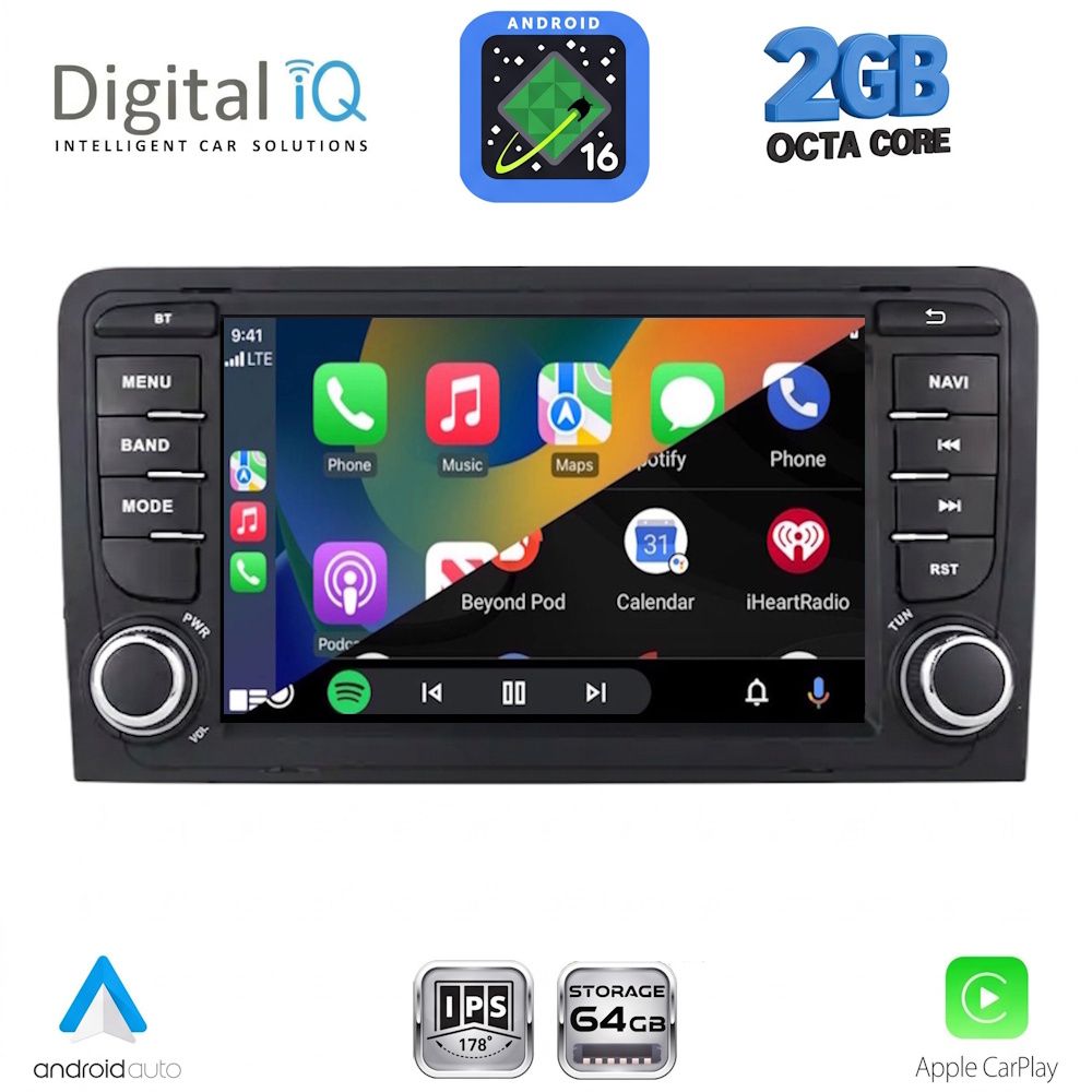 DIGITAL IQ BLE 349_CPA (7" DECK) MULTIMEDIA SYSTEM for AUDI A3 mod. 2003-2012 DIGITAL IQ BLE 349_CPA (7" DECK) MULTIMEDIA SYSTEM for AUDI A3 mod. 2003-2012