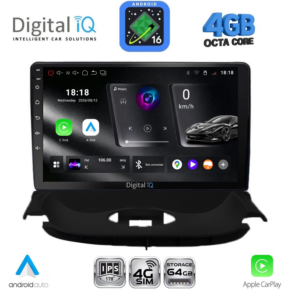 DIGITAL IQ RTG 6505_CPA (9inc) MULTIMEDIA TABLET for PEUGEOT 206 mod. 1998-2006 DIGITAL IQ RTG 6505_CPA (9inc) MULTIMEDIA TABLET for PEUGEOT 206 mod. 1998-2006
