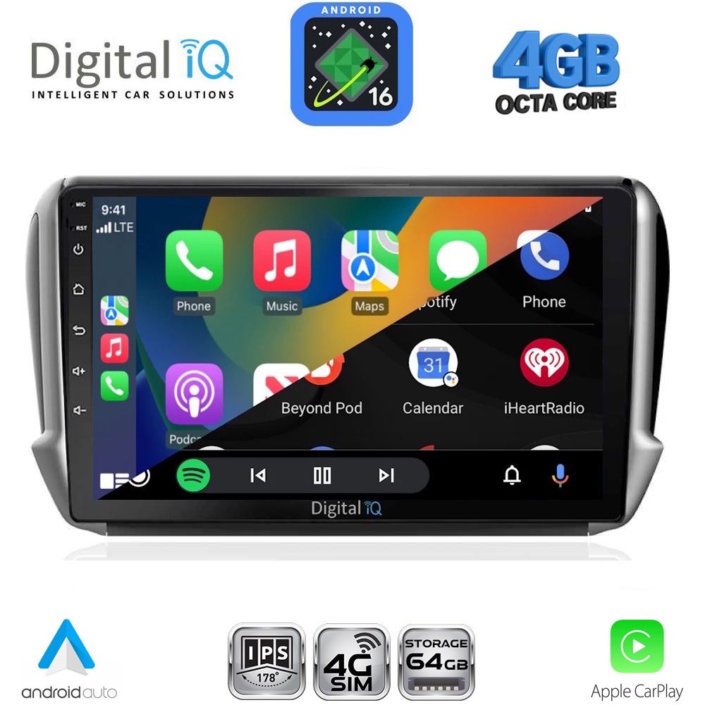 DIGITAL IQ RTG 6508_CPA (10inc) MULTIMEDIA TABLET for PEUGEOT 208-2008 mod. 2012-2021 DIGITAL IQ RTG 6508_CPA (10inc) MULTIMEDIA TABLET for PEUGEOT 208-2008 mod. 2012-2021