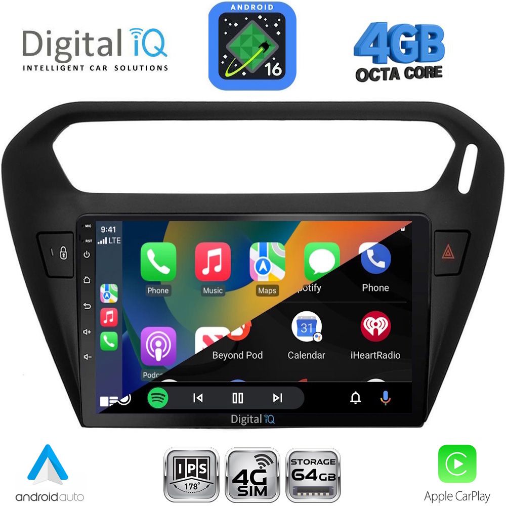 DIGITAL IQ RTG 6511BL_CPA (9inc) MULTIMEDIA TABLET for CITROEN ELYSEE – PEUGEOT 301 mod. 2013-2023 (BLACK) DIGITAL IQ RTG 6511BL_CPA (9inc) MULTIMEDIA TABLET for CITROEN ELYSEE – PEUGEOT 301 mod. 2013-2023 (BLACK)