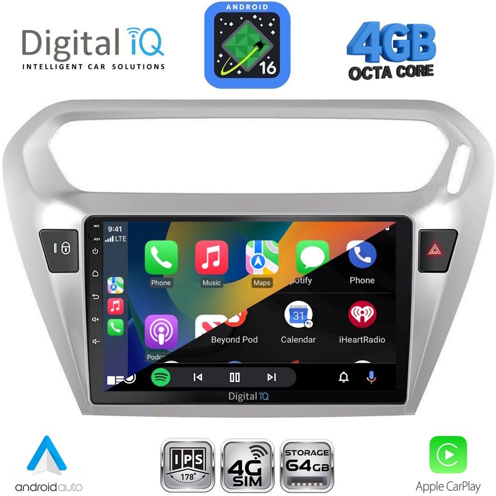 DIGITAL IQ RTG 6511SL_CPA (9inc) MULTIMEDIA TABLET for CITROEN ELYSEE – PEUGEOT 301 mod. 2013-2023 (SILVER) DIGITAL IQ RTG 6511SL_CPA (9inc) MULTIMEDIA TABLET for CITROEN ELYSEE – PEUGEOT 301 mod. 2013-2023 (SILVER)