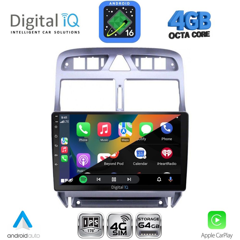 DIGITAL IQ RTG 6512_CPA (9inc) MULTIMEDIA TABLET for PEUGEOT 307 mod. 2001-2008 DIGITAL IQ RTG 6512_CPA (9inc) MULTIMEDIA TABLET for PEUGEOT 307 mod. 2001-2008