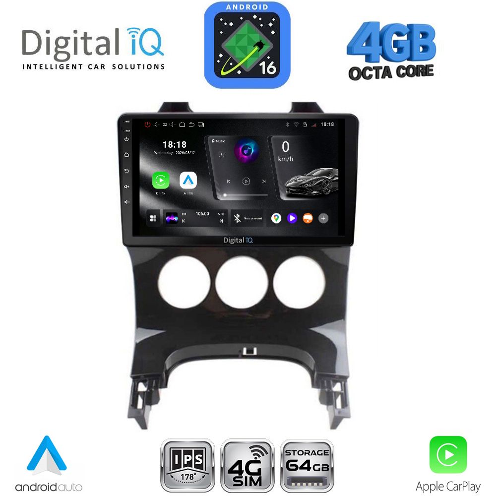 DIGITAL IQ RTG 6515AC_CPA (9inc) MULTIMEDIA TABLET for PEUGEOT 3008 mod. 2008-2016 with A/C DIGITAL IQ RTG 6515AC_CPA (9inc) MULTIMEDIA TABLET for PEUGEOT 3008 mod. 2008-2016 with A/C