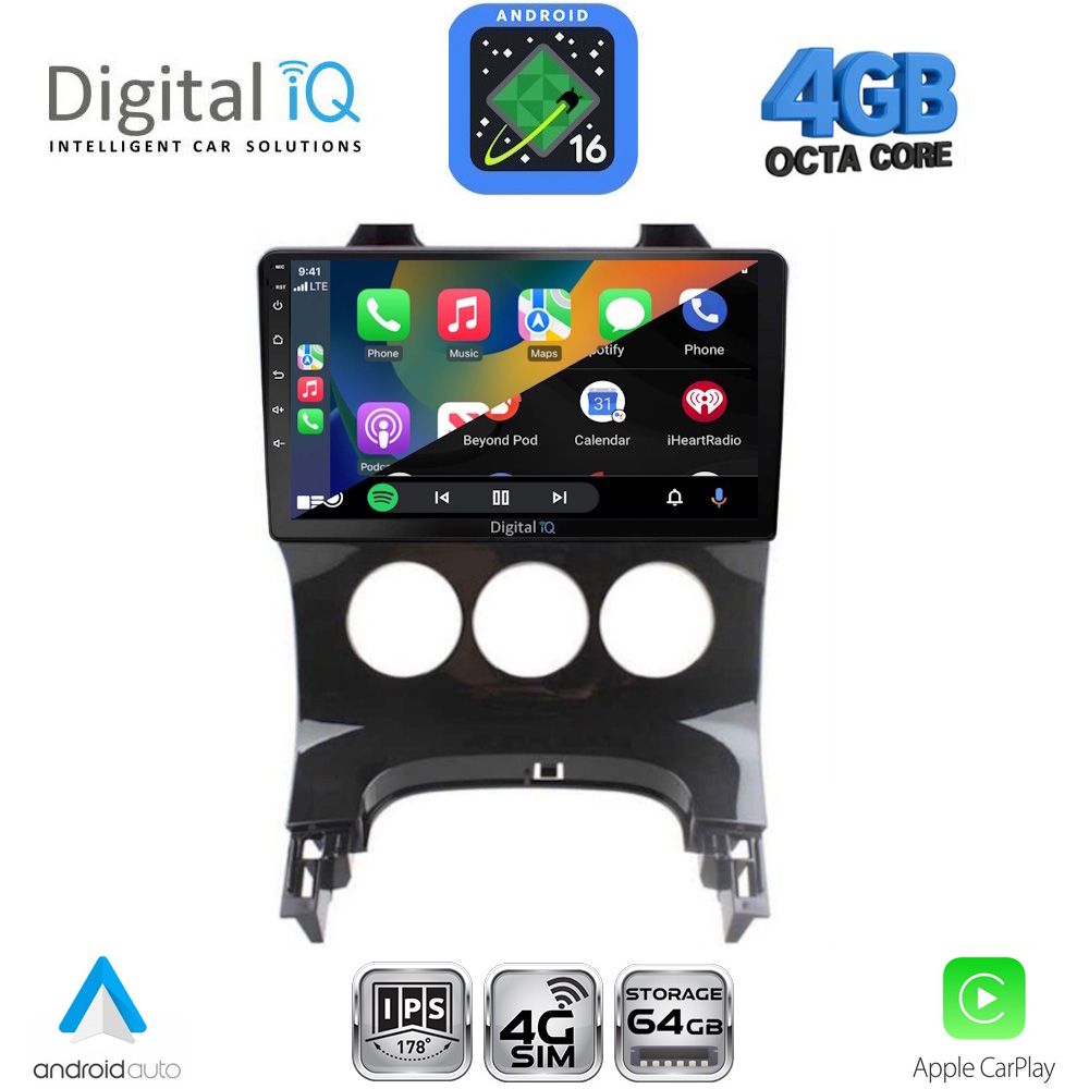 DIGITAL IQ RTG 6515AC_CPA (9inc) MULTIMEDIA TABLET for PEUGEOT 3008 mod. 2008-2016 with A/C DIGITAL IQ RTG 6515AC_CPA (9inc) MULTIMEDIA TABLET for PEUGEOT 3008 mod. 2008-2016 with A/C