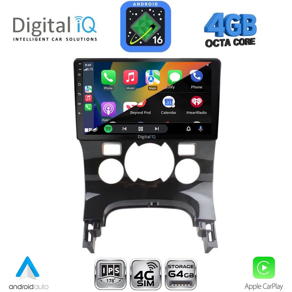 DIGITAL IQ RTG 6515CL_CPA (9inc) MULTIMEDIA TABLET for PEUGEOT 3008 mod. 2008-2016 with CLIMA DIGITAL IQ RTG 6515CL_CPA (9inc) MULTIMEDIA TABLET for PEUGEOT 3008 mod. 2008-2016 with CLIMA