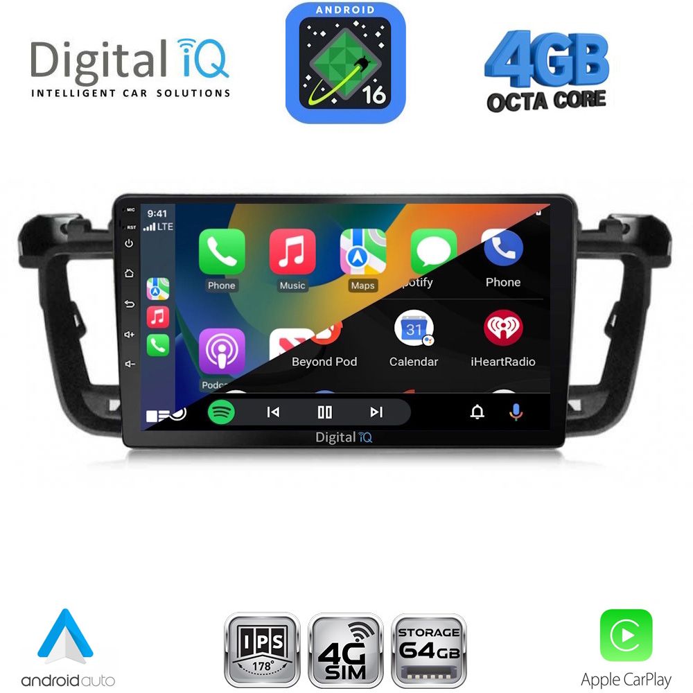 DIGITAL IQ RTG 6518_CPA (9inc) MULTIMEDIA TABLET for PEUGEOT 508 mod. 2010-2016 DIGITAL IQ RTG 6518_CPA (9inc) MULTIMEDIA TABLET for PEUGEOT 508 mod. 2010-2016
