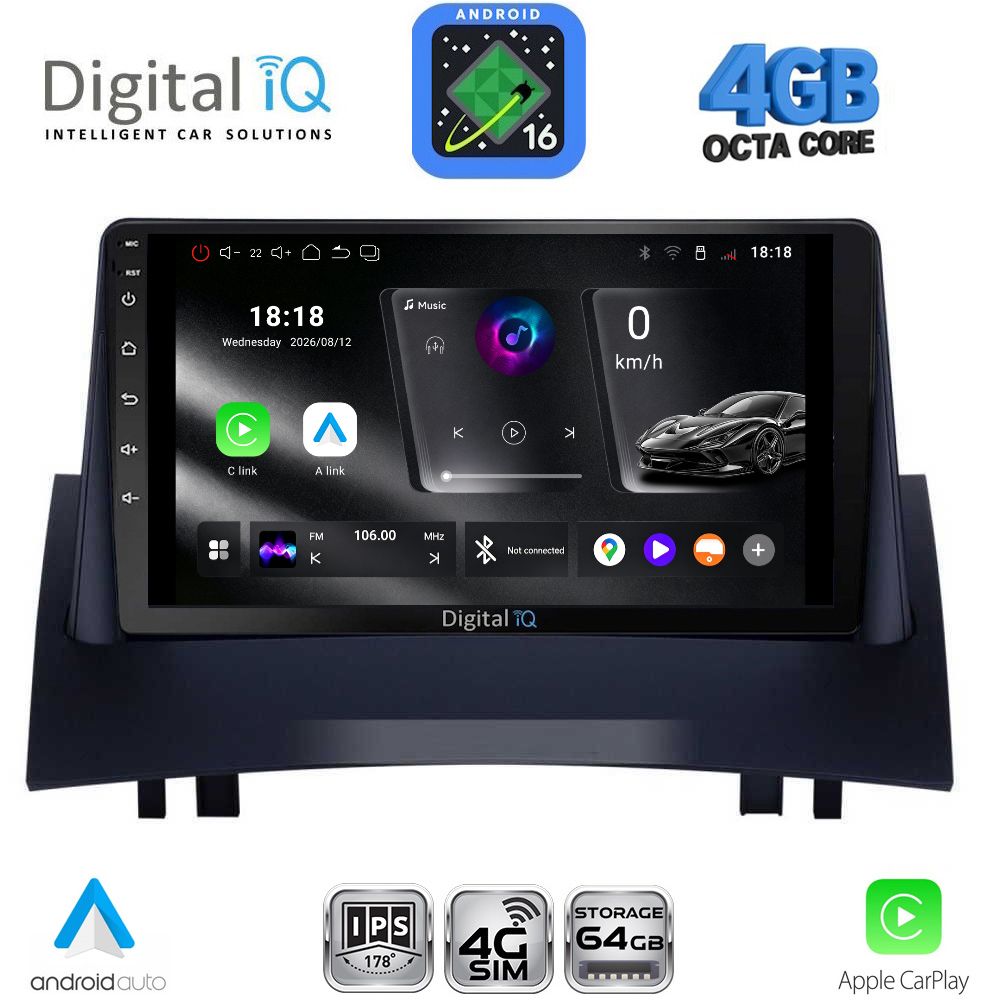 DIGITAL IQ RTG 6555_CPA (9inc) MULTIMEDIA TABLET for RENAULT MEGANE 2 mod. 2002-2008 DIGITAL IQ RTG 6555_CPA (9inc) MULTIMEDIA TABLET for RENAULT MEGANE 2 mod. 2002-2008