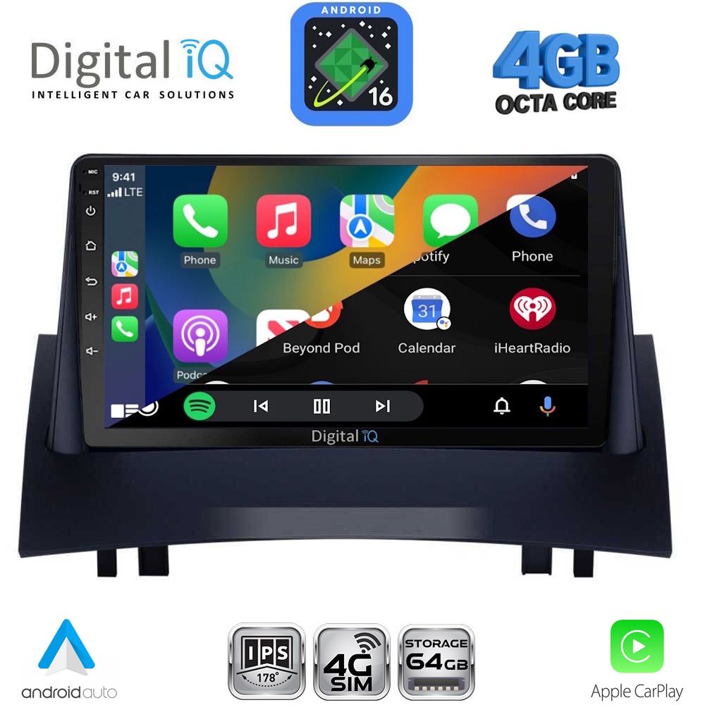 DIGITAL IQ RTG 6555_CPA (9inc) MULTIMEDIA TABLET for RENAULT MEGANE 2 mod. 2002-2008 DIGITAL IQ RTG 6555_CPA (9inc) MULTIMEDIA TABLET for RENAULT MEGANE 2 mod. 2002-2008