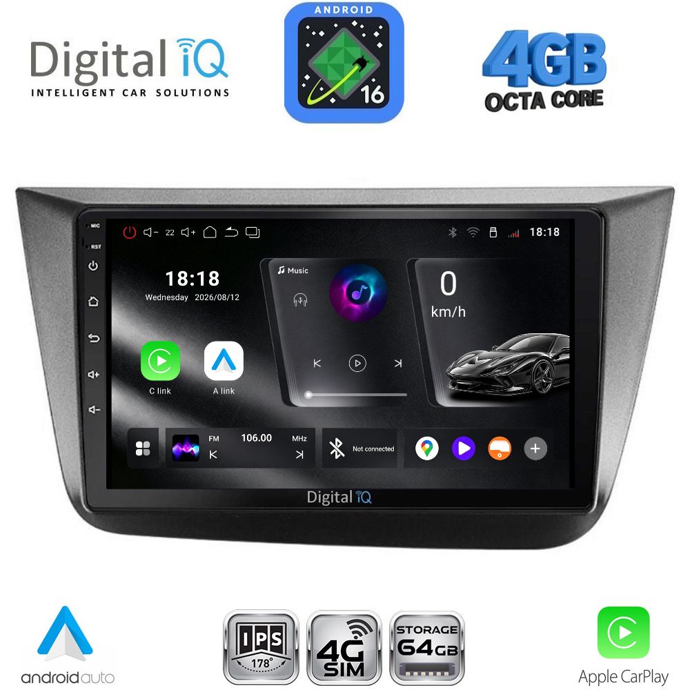 DIGITAL IQ RTG 6570_CPA (9inc) MULTIMEDIA TABLET for SEAT ALTEA mod. 2004-2015 DIGITAL IQ RTG 6570_CPA (9inc) MULTIMEDIA TABLET for SEAT ALTEA mod. 2004-2015