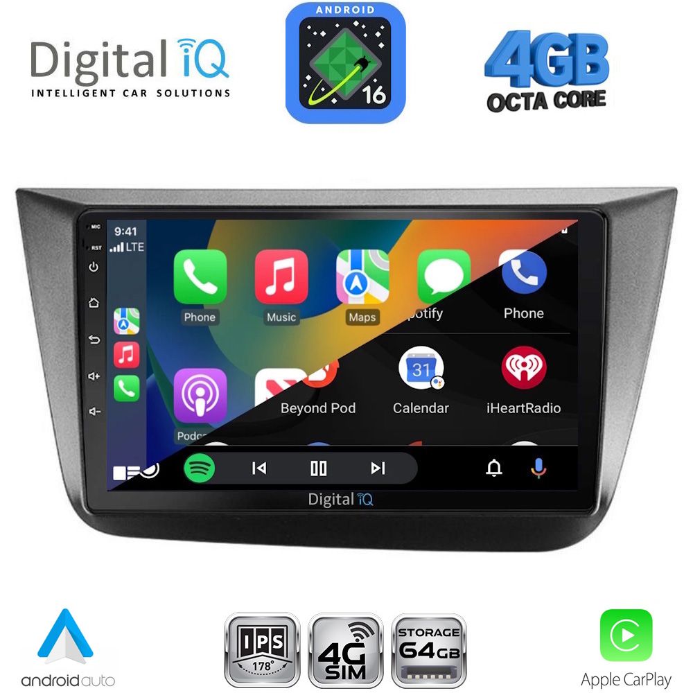 DIGITAL IQ RTG 6570_CPA (9inc) MULTIMEDIA TABLET for SEAT ALTEA mod. 2004-2015 DIGITAL IQ RTG 6570_CPA (9inc) MULTIMEDIA TABLET for SEAT ALTEA mod. 2004-2015