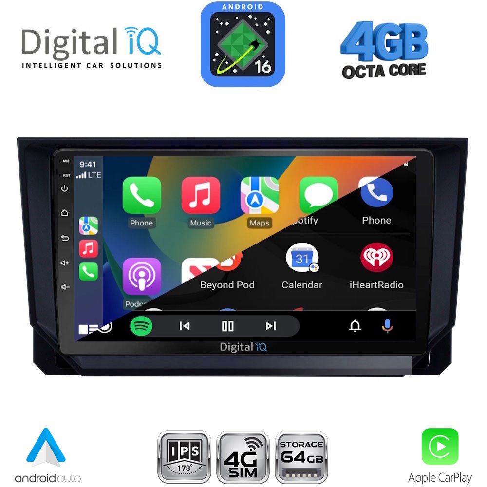 DIGITAL IQ RTG 6573_CPA (9inc) MULTIMEDIA TABLET for SEAT ARONA - IBIZA mod. 2018-2026 DIGITAL IQ RTG 6573_CPA (9inc) MULTIMEDIA TABLET for SEAT ARONA - IBIZA mod. 2018-2026