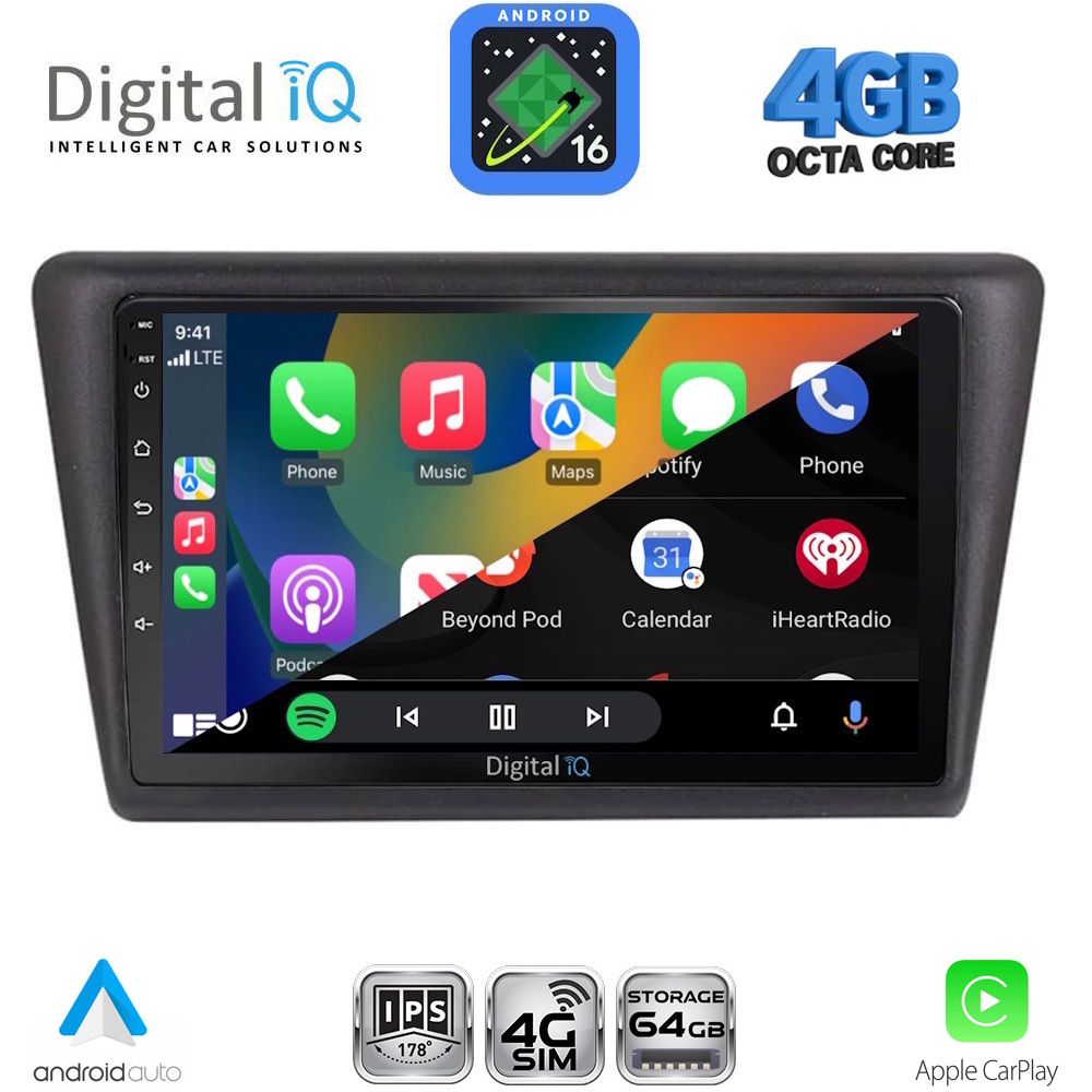 DIGITAL IQ RTG 6600_CPA (9inc) MULTIMEDIA TABLET for SKODA RAPID SPACEBACK mod. 2014-2019 DIGITAL IQ RTG 6600_CPA (9inc) MULTIMEDIA TABLET for SKODA RAPID SPACEBACK mod. 2014-2019