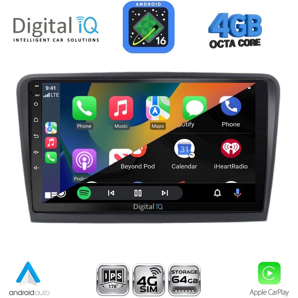 DIGITAL IQ RTG 6601_CPA (9inc) MULTIMEDIA TABLET for SKODA RAPID mod. 2012-2023 DIGITAL IQ RTG 6601_CPA (9inc) MULTIMEDIA TABLET for SKODA RAPID mod. 2012-2023