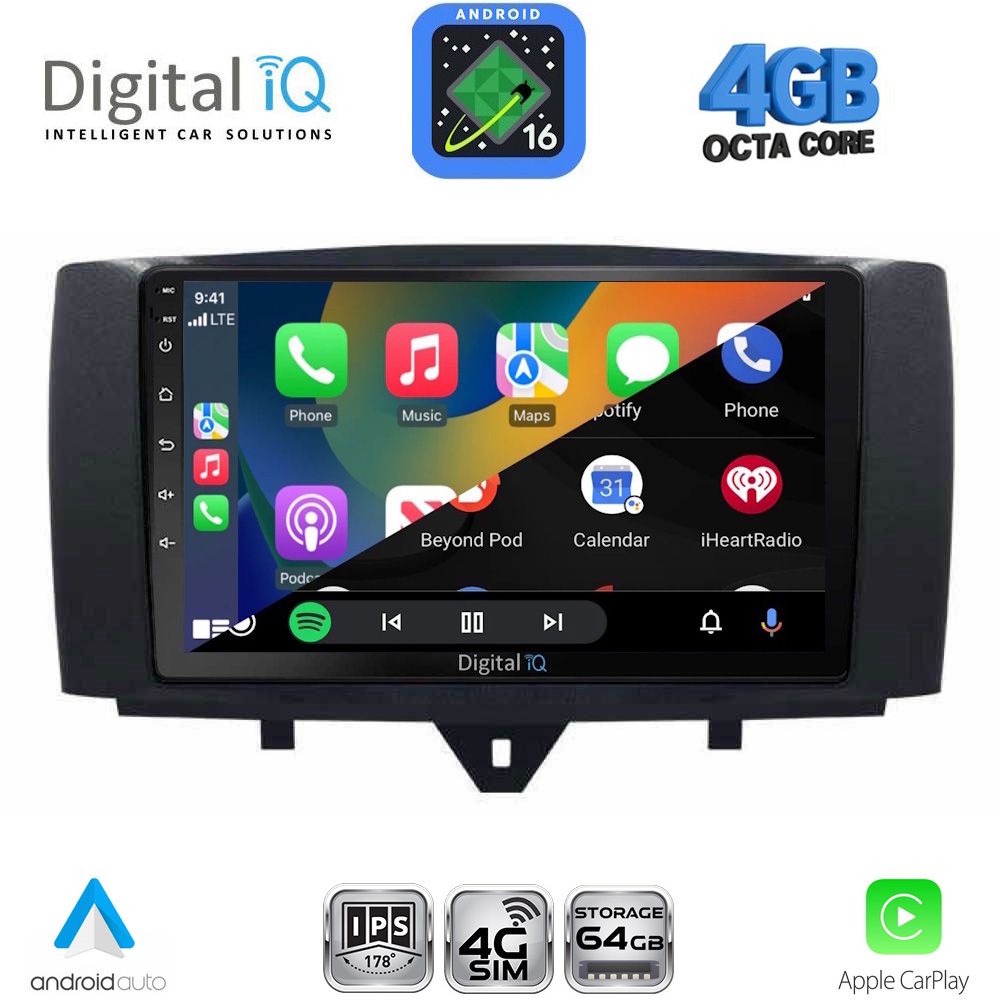 DIGITAL IQ RTG 6622_CPA (9inc) MULTIMEDIA TABLET for SMART (451) mod. 2010-2015 DIGITAL IQ RTG 6622_CPA (9inc) MULTIMEDIA TABLET for SMART (451) mod. 2010-2015