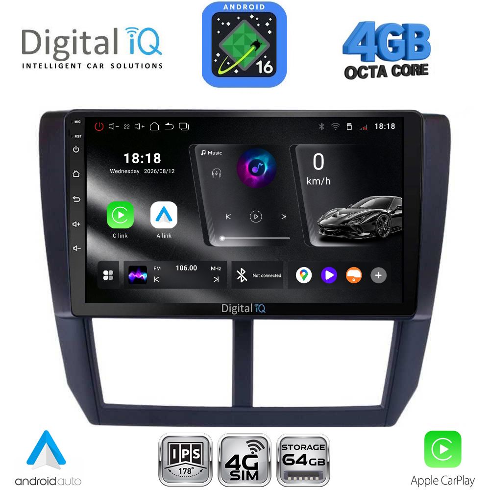 DIGITAL IQ RTG 6662_CPA (9inc) MULTIMEDIA TABLET for SUBARU FORESTER - IMPREZA - XV mod. 2008-2013 DIGITAL IQ RTG 6662_CPA (9inc) MULTIMEDIA TABLET for SUBARU FORESTER - IMPREZA - XV mod. 2008-2013