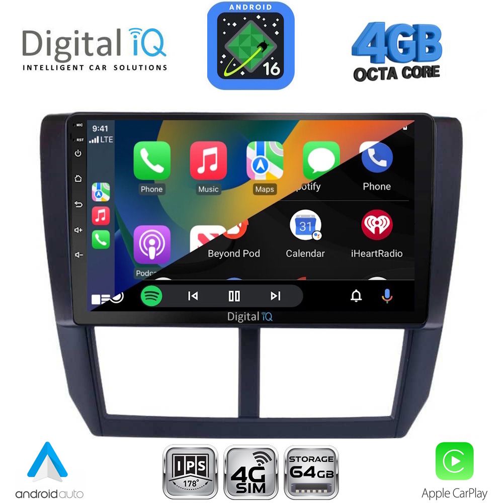 DIGITAL IQ RTG 6662_CPA (9inc) MULTIMEDIA TABLET for SUBARU FORESTER - IMPREZA - XV mod. 2008-2013 DIGITAL IQ RTG 6662_CPA (9inc) MULTIMEDIA TABLET for SUBARU FORESTER - IMPREZA - XV mod. 2008-2013