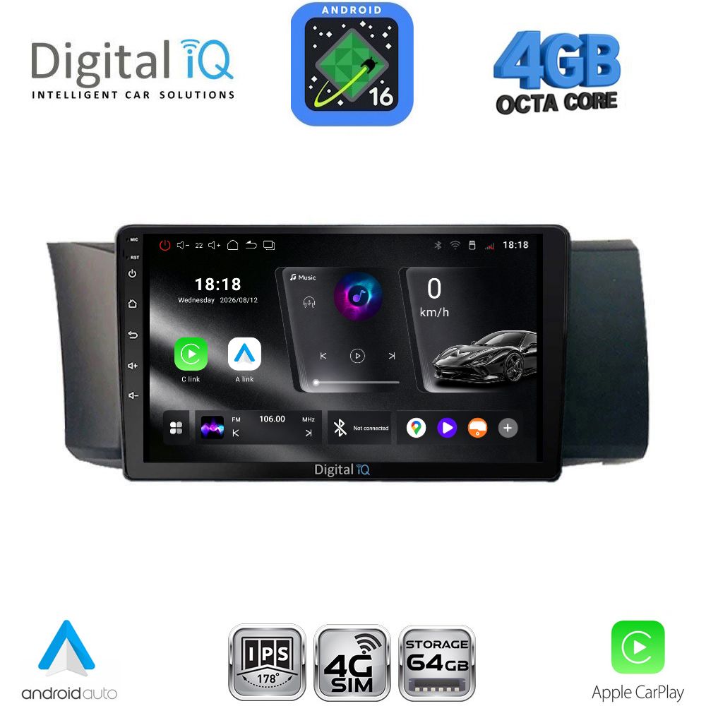 DIGITAL IQ RTG 6669_CPA (9inc) MULTIMEDIA TABLET for TOYOTA GT86 - SUBARU BRZ mod. 2012-2026 DIGITAL IQ RTG 6669_CPA (9inc) MULTIMEDIA TABLET for TOYOTA GT86 - SUBARU BRZ mod. 2012-2026