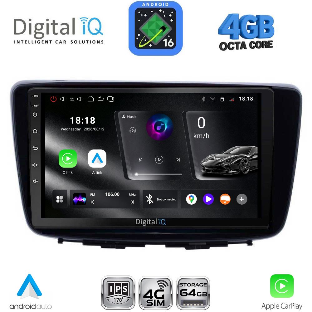 DIGITAL IQ RTG 6672_CPA (9inc) MULTIMEDIA TABLET for SUZUKI BALENO mod. 2016-2022 DIGITAL IQ RTG 6672_CPA (9inc) MULTIMEDIA TABLET for SUZUKI BALENO mod. 2016-2022