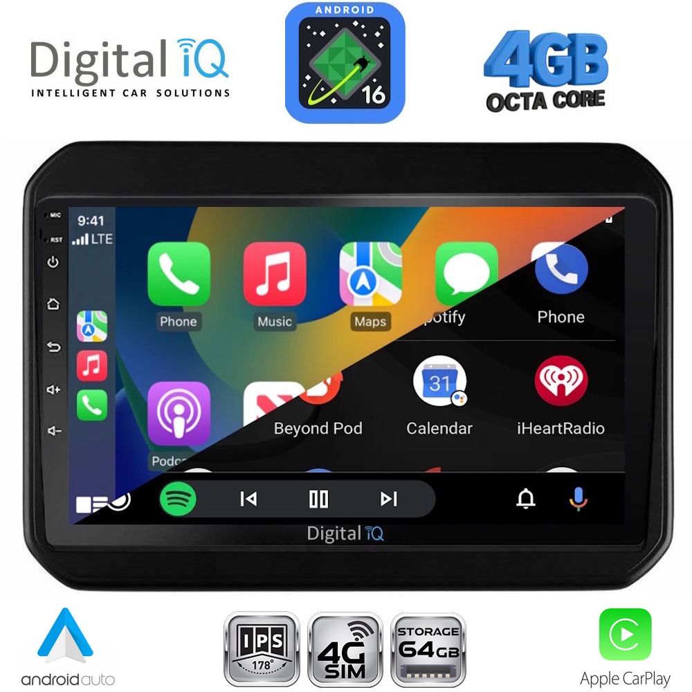DIGITAL IQ RTG 6676_CPA (9inc) MULTIMEDIA TABLET for SUZUKI IGNIS mod. 2016-2026 DIGITAL IQ RTG 6676_CPA (9inc) MULTIMEDIA TABLET for SUZUKI IGNIS mod. 2016-2026