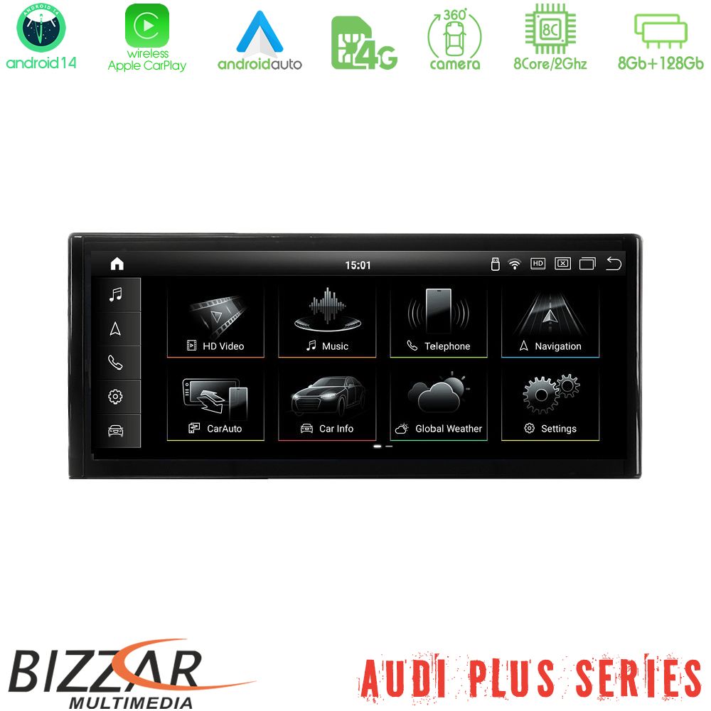 Bizzar Plus Series Audi A4/A5 (B9) 2016-2019 Android14 8Core (8+128GB) Infotainment System 10.25 Bizzar Plus Series Audi A4/A5 (B9) 2016-2019 Android14 8Core (8+128GB) Infotainment System 10.25