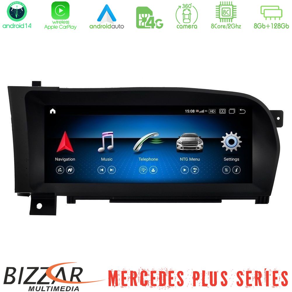 Bizzar Plus Series Mercedes S Class (W221) NTG3.0 Android14 8Core (8+128GB) Infotainment System 10.25 Bizzar Plus Series Mercedes S Class (W221) NTG3.0 Android14 8Core (8+128GB) Infotainment System 10.25