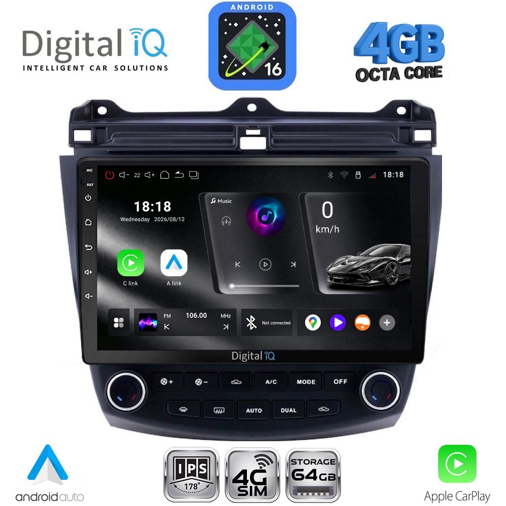 DIGITAL IQ RTG 6182_CPA (10inc) MULTIMEDIA TABLET for HONDA ACCORD mod. 2003-2007 DIGITAL IQ RTG 6182_CPA (10inc) MULTIMEDIA TABLET for HONDA ACCORD mod. 2003-2007